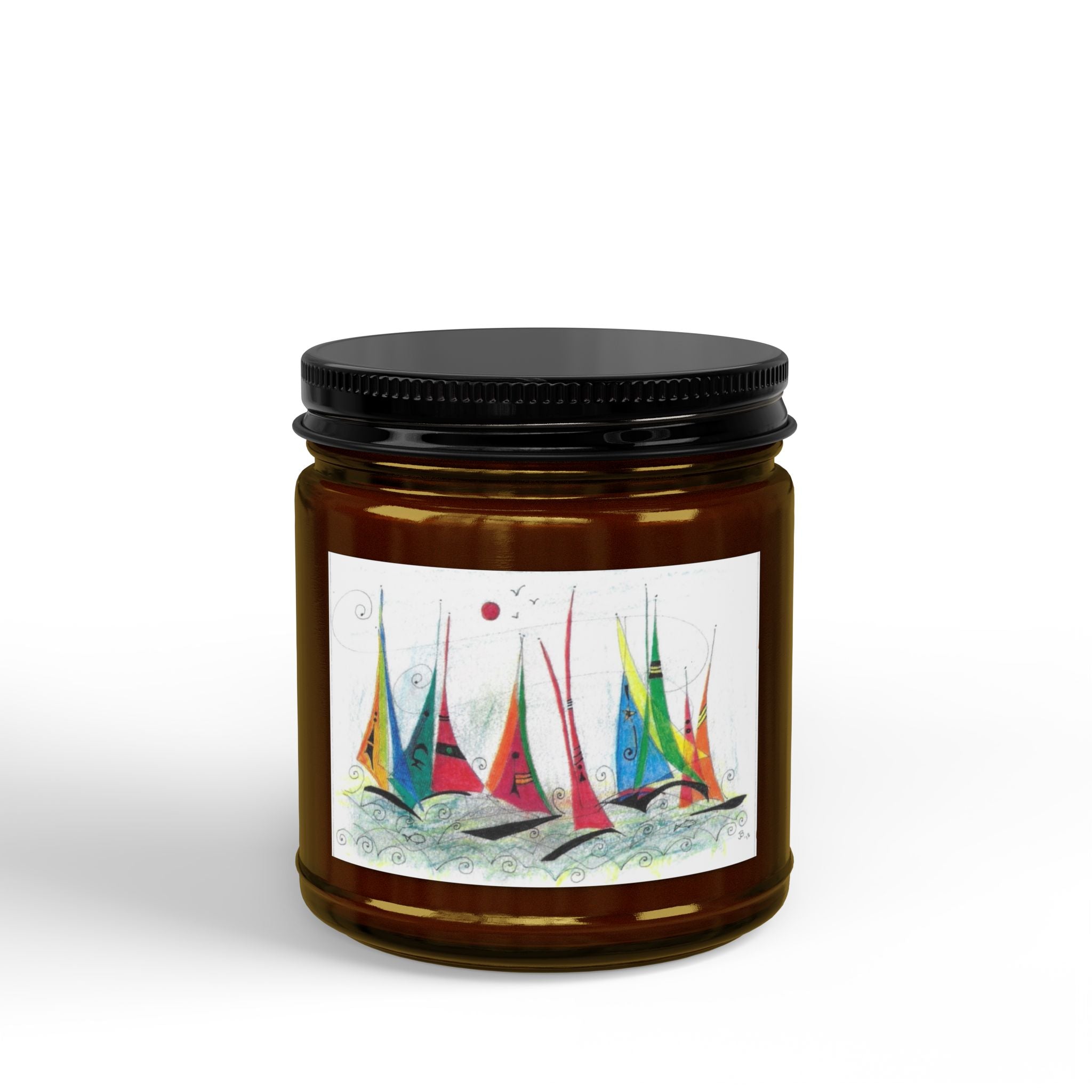Scented Soy Candles with Black Lid, (4 and 9oz)