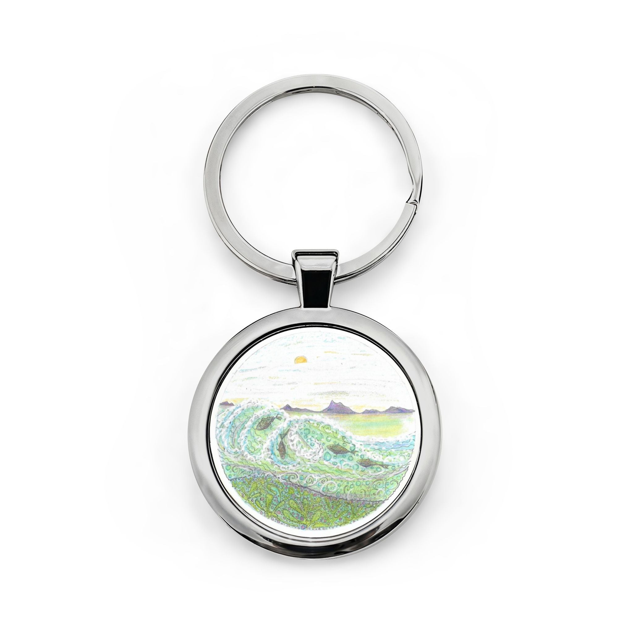 Round Stainless Steel Keychain